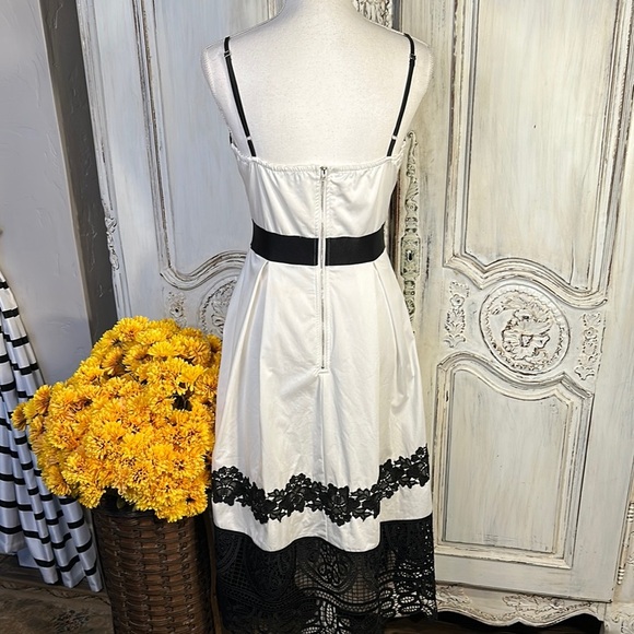 STAND Elegant Black Battenburg, On White Lace Dress - Picture 7 of 8